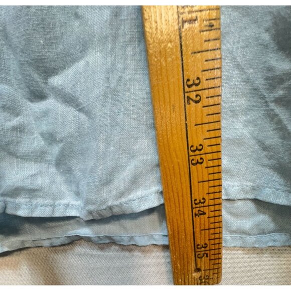 J.Jill Love Linen Shirt Dress Womens M Blue Button-Down Tunic Long Sleeve Casual - Picture 6 of 11